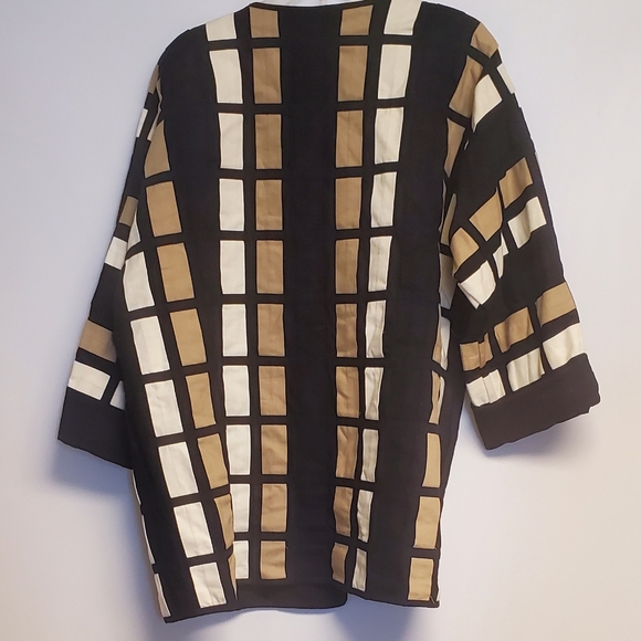 Vintage 90s Yak Magik Colorblock Cotton Quilted Oversized Kimono Jacket Large - Picture 6 of 7